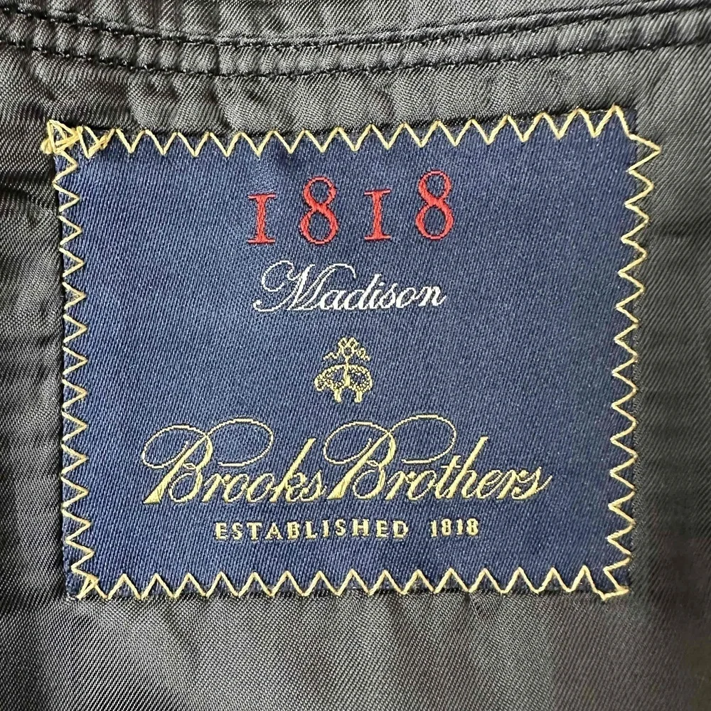Brooks Brothers 1818 Madison Mens Pinstripe Wool Blazer Jacket Size 41R